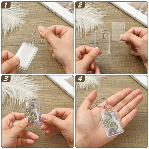 Acrylic Móc Chìa Khóa Khoảng Trống Tùy Chỉnh Logo chèn hình ảnh hình ảnh Keychain trong suốt Acrylic Keyring khung ảnh - Product Image 3