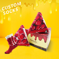 Chaussettes personnalisées OEM Vente en gros Chaussettes drôles personnalisées Longue boîte-cadeau en coton Chaussettes pour hommes et femmes