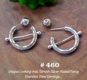 Wholesale Price for <b>Beautiful</b> Vintage Ethnic Alloy Hoop <b>Earrings</b> Handcrafted Fancy Oxidized Flower Pattern Party Fashion Zircon - Product Image 6