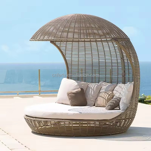 Nieuwe Aankomst Moderne All Weather Rieten Tuinmeubelen Rotan Patio Tuin Daybed