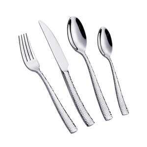 Ensemble de <span class=keywords><strong>couverts</strong></span> en acier inoxydable <span class=keywords><strong>18</strong></span> <span class=keywords><strong>10</strong></span> haut de gamme couteaux martelés fourchettes cuillères pour les fêtes <span class=keywords><strong>couverts</strong></span> en métal - Product Image 1