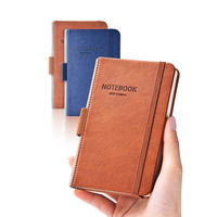 Fournitures scolaires livre de composition étudiant écriture LOGO personnalisé A6 Journal papier ligné mini cahier en cuir PU avec porte-stylo