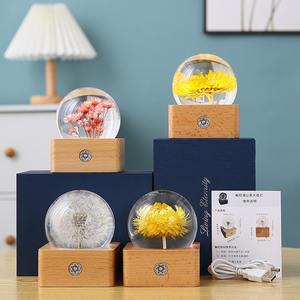 Set hadiah unik hadiah promosi mewah, lampu bola kaca bunga abadi abadi hadiah pernikahan ulang tahun untuk tamu - Product Image 1