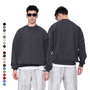 Sudadera Unisex de Cuello Redondo de Poliéster/Algodón, Jersey de Gran Tamaño, Forro Polar Sólido, Personalizable en Blanco, 430gsm, para Hombre - Product Image 3