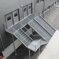 Escalier en métal de marque HTS personnalisé de qualité supérieure, en acier inoxydable, durable, moderne, pour villa, intérieur et extérieur, modèle HTS-1215