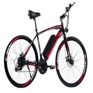 จักรยานไฟฟ้าเหล็กคาร์บอนสูง700C มีความเร็ว21ระดับ10Ah 8Ah 250W ไฟ LED 2023ดีไซน์ใหม่