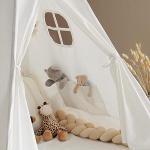 Tienda de Campaña Tipi Blanca Pura para Niños, Plegable y Portátil, para Fiestas Infantiles, Tienda de Campaña Interior para Dormir y Jugar para Niñas - Product Image 3