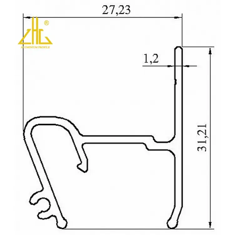 Profilo in tessuto H con profilo in alluminio a soffitto allungato per vendita calda