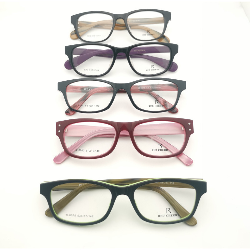 Monture de lunettes en acétate de couleurs mixtes, en cours de vente en gros, supports optiques carrés, vente en gros