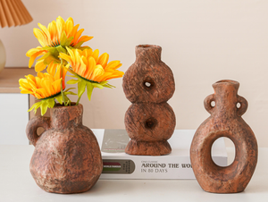 High End Handcrafted Large Rough Textured Ceramic <b>Vase</b> Luxury Ceramic <b>Vase</b> for Home Art Decoration - Product Image 4
