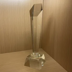 BAIXUE factory Superior Marble and Crystal Glass Trophy Awards with Custom Transparent Colored Crystal Glass Design