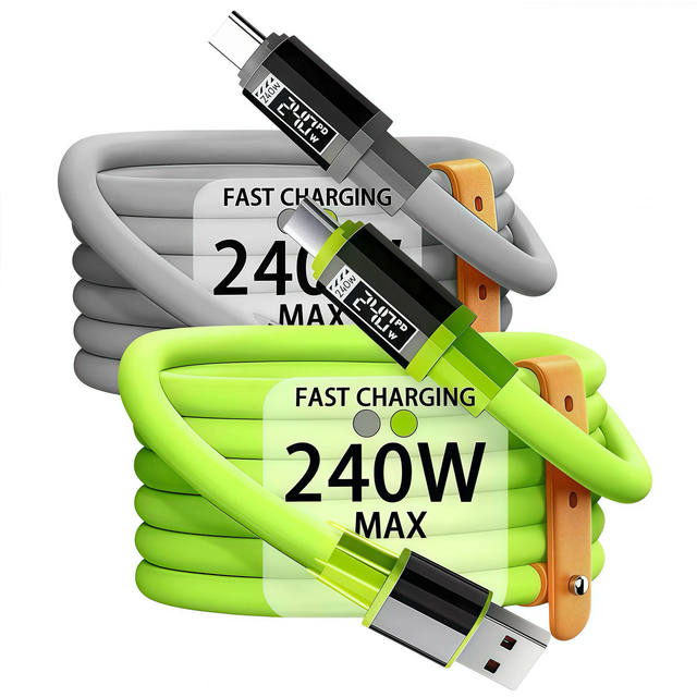 ANNXIN Ultra-Fast 240W High Power Silicone Digital Led Display Type C Fast Charging Cable 6a With E Marker Chip for Laptop Phone