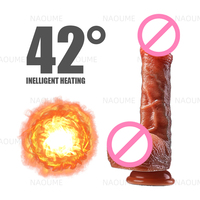 Offre Spéciale brun liquide Silicone sans fil télécommande gode vibrateur télescopique chauffage pénis femme vagin Sex Toy pour les femmes