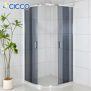 Fait sur mesure demi-rond gris verre trempé cadre chromé porte coulissante boîtier salle de <span class=keywords><strong>douche</strong></span> portes salle de <span class=keywords><strong>douche</strong></span> - Product Image 6