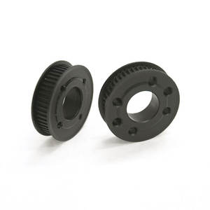 Polea dentada recta de nailon de plástico negro, engranajes rectos, poleas de correa síncrona, engranajes - Product Image 2