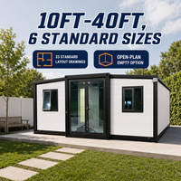 Maison conteneur modulaire préfabriquée à double aile extensible personnalisée, 2, 3, 4 ou 5 chambres, avec structure en acier isolée, pour projet de logement