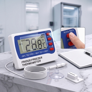 Digitale vriezerthermometer met externe sensor, <span class=keywords><strong>alarm</strong></span> voor hoge/lage temperatuur, max/min geheugen, groot LCD-scherm, IP67-geclassificeerd, OEM/ODM aanpasbaar - Product Image 4