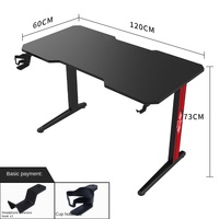 BETUXE MYT01 Bureau de jeu et de travail à domicile, table double pour e-sport, structure métallique, surface en fibre de carbone pour chambre et étude étudiante