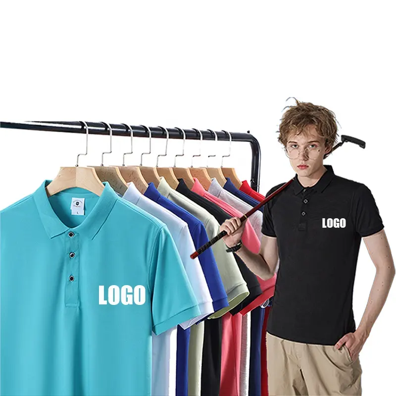 Bán Buôn Polyester Spandex Ngắn Tay Áo Tùy Chỉnh Logo Người Đàn Ông Golf Polo T Áo Sơ Mi