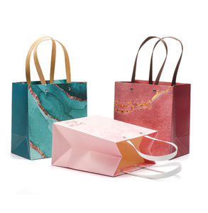 Sacs d'emballage pour vêtements, sac fourre-tout en papier simple, boîte cadeau à rivets solides, accessoires de mariage et d'anniversaire, sac en papier de boutique à motif marbré - Product Image 4