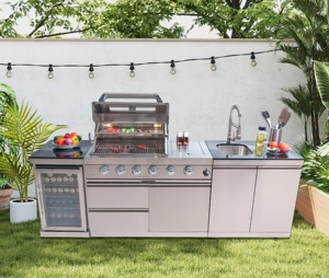 Cuisine extérieure modulaire pour barbecue en acier inoxydable 304, assemblage libre, avec réfrigérateur, kit de cuisine extérieure - Product Image 3