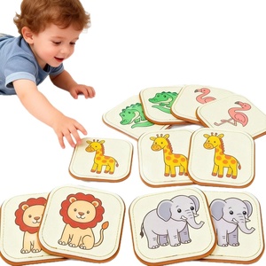 Tablero de aprendizaje de fieltro de tela para educación temprana, juego de emparejamiento transfronterizo para niños con temática de granja, dinosaurios, animales, bosque y océano - Product Image 5