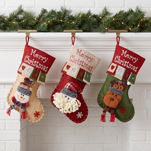 Sacs cadeaux de Noël transfrontaliers, sacs à bonbons 3D Père Noël, bonhomme de neige, renne, pendentifs pour sapin de Noël - Product Image 4