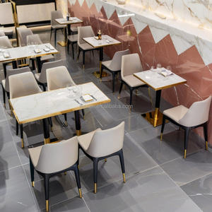 Tavolo da pranzo e sedia in marmo di lusso <span class=keywords><strong>per</strong></span> ristoranti e caffetterie mobili eleganti <span class=keywords><strong>per</strong></span> <span class=keywords><strong>spazi</strong></span> <span class=keywords><strong>commerciali</strong></span> - Product Image 1