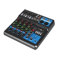 Console de mixage audio professionnelle 5 canaux, mini console DJ avec Bluetooth, carte son USB, interface audio, effets DSP pour diffusion en direct