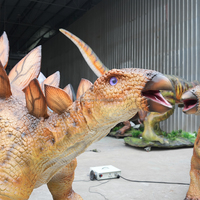 LONGTU Stegosaurus robotique géant réaliste grandeur nature, dinosaures animatroniques de 5 m pour exposition en parc