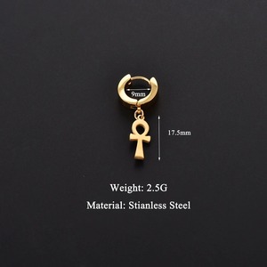 2 paires de boucles <span class=keywords><strong>d</strong></span>'oreilles Hip Hop en forme de croix, en acier inoxydable, unisexes, style gothique, <span class=keywords><strong>clous</strong></span> <span class=keywords><strong>d</strong></span>'oreilles de haute qualité, accessoires de bijoux punk - Product Image 5
