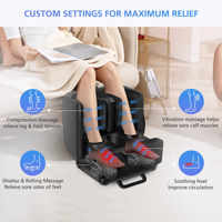 Masseur de pieds et repose-pieds COMFIER 2 en 1, masseur de pieds et de mollets Shiatsu