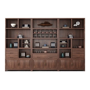 Estante de exhibición de <span class=keywords><strong>madera</strong></span> maciza de estilo neo-chino combina Olmo antiguo de nogal negro que sirve como estante de almacenamiento de estantería - Product Image 5