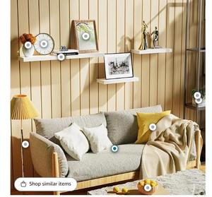 Bộ hiện đại của 3 tự nhiên bằng gỗ nổi Kệ tường cho nhà lưu trữ tổ chức cho phòng khách nhà bếp phòng tắm phòng ăn - Product Image 3