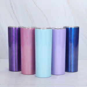 <span class=keywords><strong>Regalo</strong></span> de negocios Logotipo personalizado Recubierto en polvo 20oz <span class=keywords><strong>Taza</strong></span> recta delgada Paja de plástico de grado alimenticio Vaso de acero inoxidable de doble pared - Product Image 3
