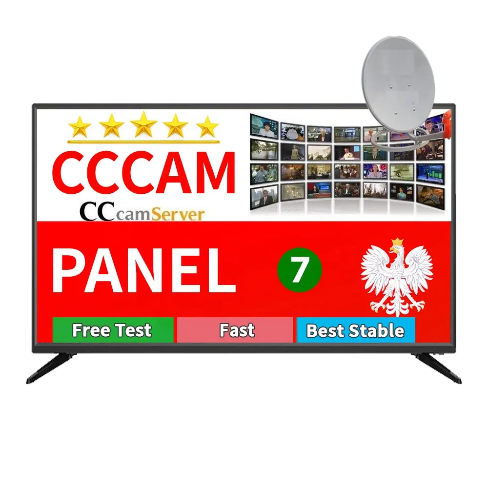 最高の安定したCccamパネル10PCSCccam Cline 7 Lines for Europe SatelliteTV Receiver Poland UK Italy Netherlands CCcam Reseller