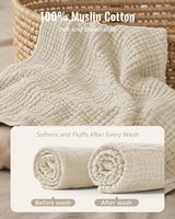 Blissful Diary Muslin Baby Hooded Towel 2 Pack Soft Absorbent Bath Towel Infant Toddler Unisex Gift Newborn Essentials Bathroom