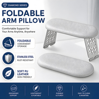 Repose-bras pour manucure de qualité supérieure, nouveau design carré, imperméable, résistant aux taches, en cuir, coussin pour ongles en acrylique, pliable, repose-main