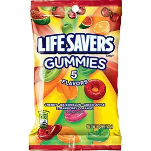 LifeSavers LIFE SAVERS 5 Flavors Gummies Candy Bag 7 ounce, Five Flavor [12-Bags]