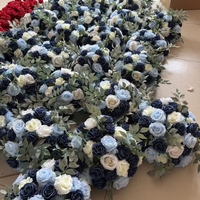 Boules de fleurs artificielles bleu marine C-526 en gros, centres de table roses et bleus pour mariages, événements, fêtes et anniversaires