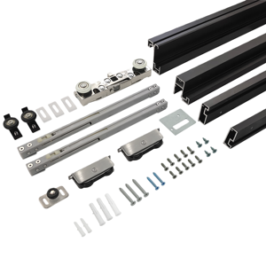 Kits de portes coulissantes en verre miroir, système de porte coulissante hydraulique pour l'intérieur de la maison, système de porte miroir magique pour maison de luxe - Product Image 2