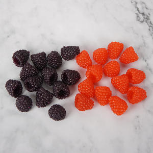 Framboise artificielle en PVC pour pâtisserie DIY, kit de matériaux de simulation 1:1, framboise, mûre, fraise des bois - Product Image 4