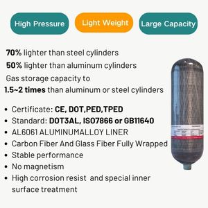 Alsafe 9L 300 bar kohlefaser verbundwerkstoff scba zylinder luftkompressor atmungsanlage scba feuerwehrgeräte - Product Image 3