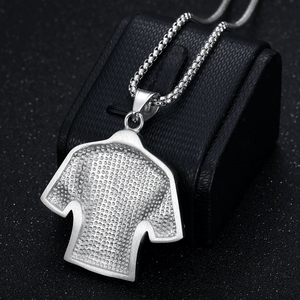 Nouveau collier pendentif maillot <span class=keywords><strong>de</strong></span> <span class=keywords><strong>football</strong></span> n°10 en acier inoxydable plaqué or avec zircon incrusté, style hip-hop - Product Image 4