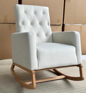 كرسي شراعي للحضانة بظهر طويل منجد بلكنة كرسي لغرفة المعيشة وغرفة النوم والمكتب مع مسند للذراع ووسادة - Product Image 6