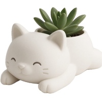 Pot de fleurs en forme de chaton mignon imprimé en 3D, jardinière pour plantes succulentes, ornement de cactus pour la maison et le bureau, porte-bougie créatif, décoration moderne