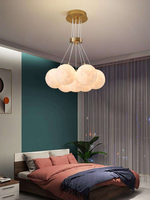 Lampe suspendue boule de verre style bulle, Lampe de salon lune, Lampe de chambre créative en verre style crème français nordique