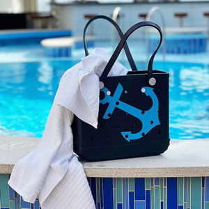 Bolso de mano de playa de EVA ligero con orificios, personalizado con logo, grande, impermeable, duradero, con dos asas y parte superior abierta, para verano, venta al por mayor - Product Image 4