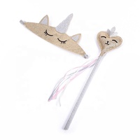 Baguette de fée princesse scintillante en forme de cœur, faite à la main, cadeau de fête de remise de diplôme ou de Ramadan, lot de 2