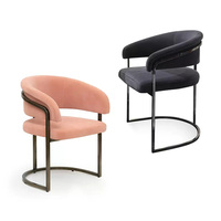 Chaises de café modernes en métal et acier inoxydable, salle à manger d'hôtel, sillas de comedor, fauteuil de luxe, chaise grise en velours avec pieds dorés